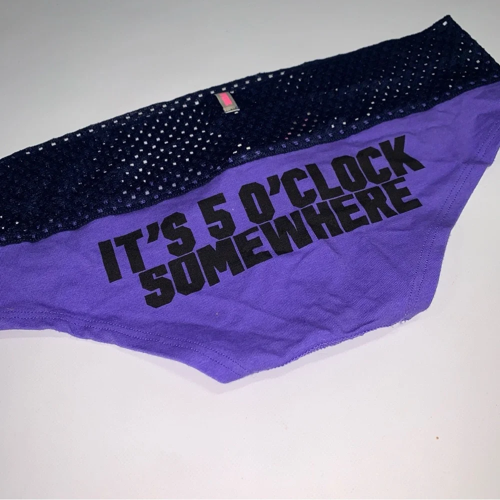**** LAST PAIR **** Victoria's Secret PINK Purple Navy Panties‎ Under XS P077